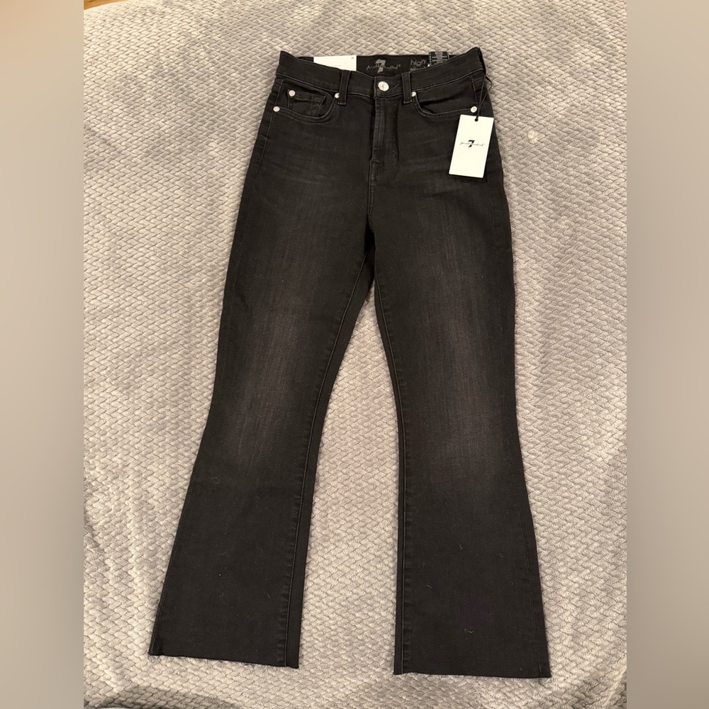 NWT. 7 For All Mankind Women's Black High-Rise Jeans